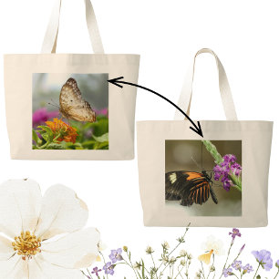 Naturfotografie-Schmetterling auf der Blume Jumbo Stoffbeutel