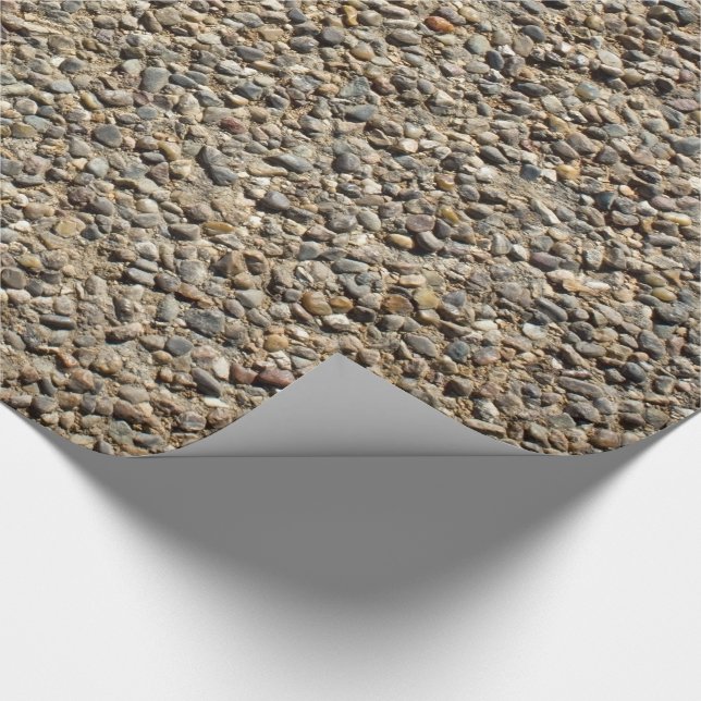 Naturfotografie von Kies und Sand Rock Geschenkpapier (Ecke)