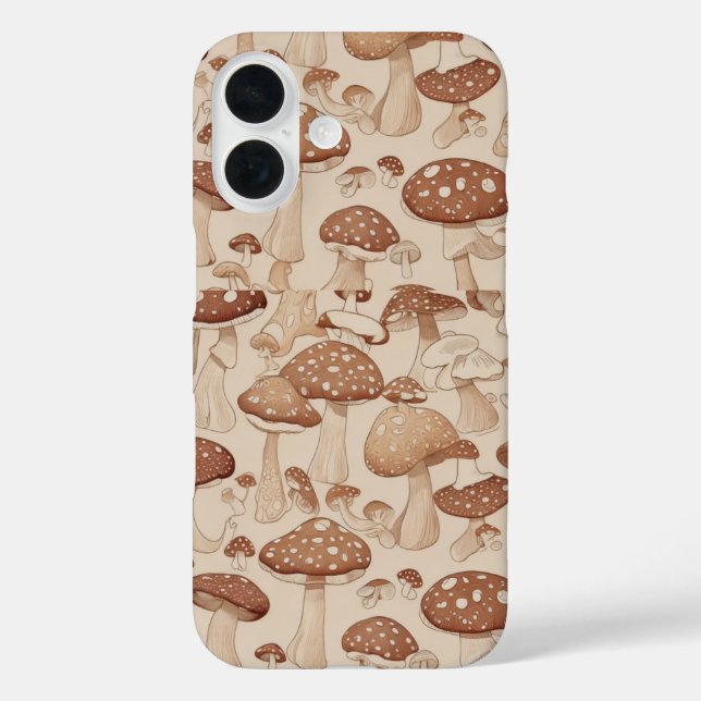 Naturfreude: Pilzwerk iPhone 16 Hülle (Rückseite)