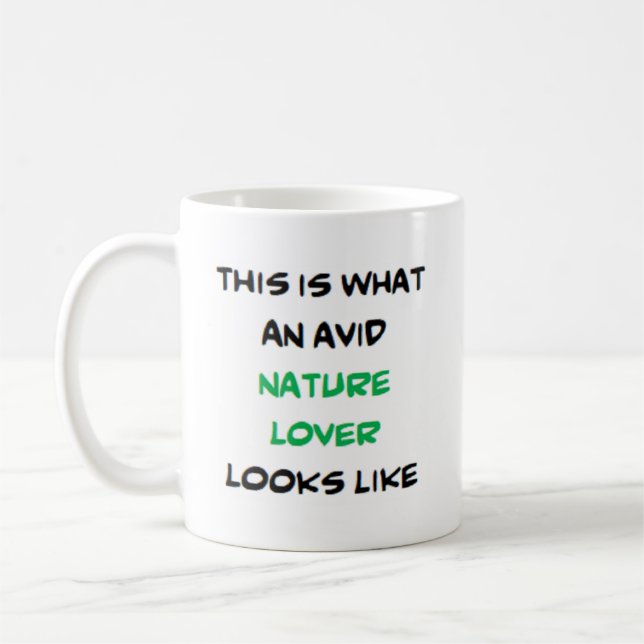 Naturfreund, begeistert kaffeetasse (Links)