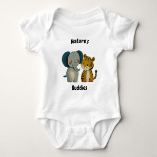 Naturfreunde Elefant und Tiger - Niedliche Freunde Baby Strampler