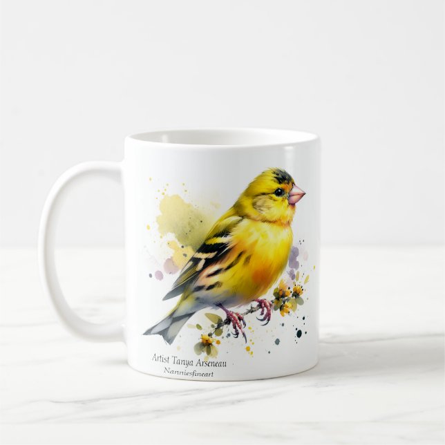 Naturgelbes Vogelgewässer Kaffeetasse (Links)