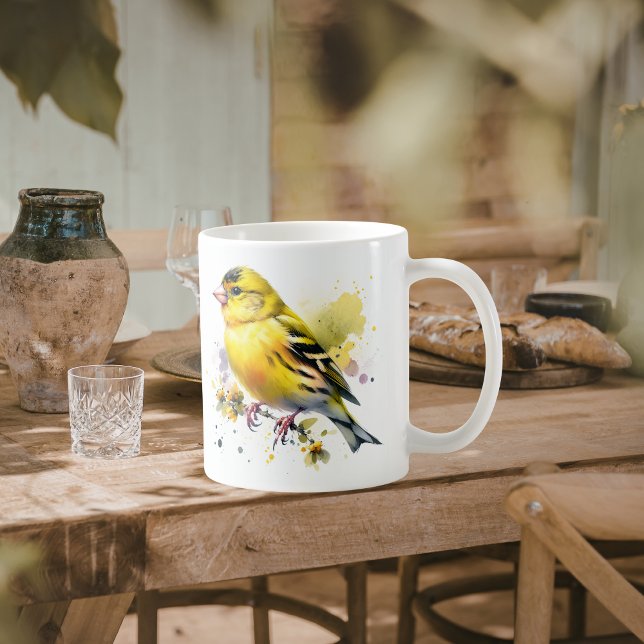 Naturgelbes Vogelgewässer Kaffeetasse (Von Creator hochgeladen)