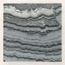 Naturgemone Schwarz-weiße Agathomaromasse Glasuntersetzer