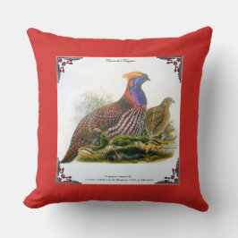 Naturgeschichte Pillow Horny Pheasant von Gould Kissen
