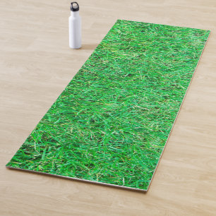 Naturgrüne Grasfeld-Fitness Trendy-Vorlage Yogamatte