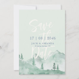 Naturhochzeit im Bergwald retten das Datum Einladung