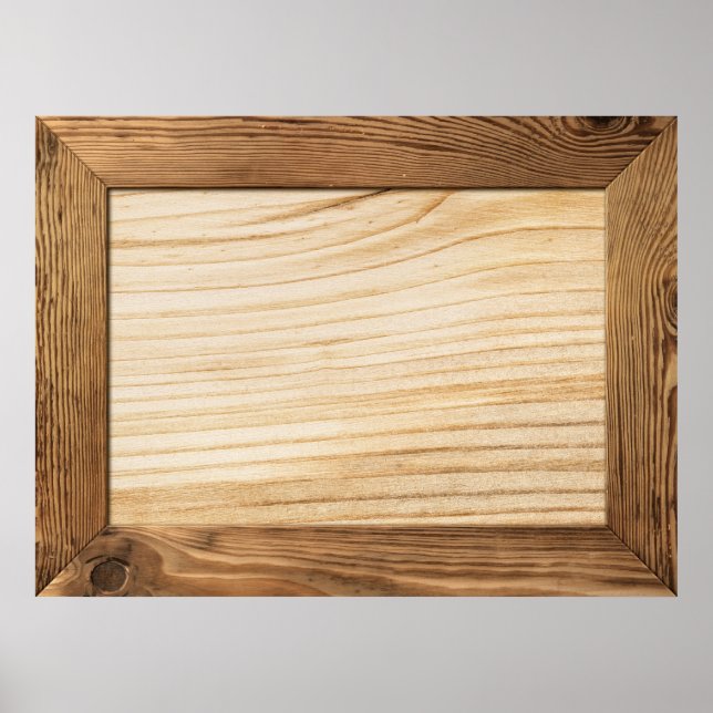 Naturholzrahmen mit Holzplatte innen Poster (Vorne)
