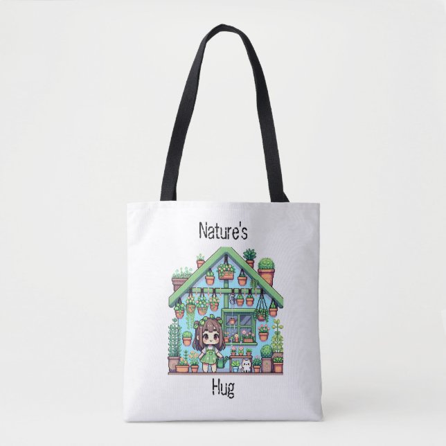 Naturhut | Niedliche Pflanze liebt Pixel Art Tasche (Vorderseite)