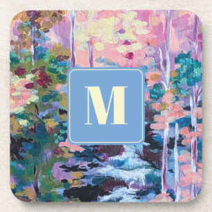 Naturimpressionismus Zeichnen Monogramm Getränkeuntersetzer