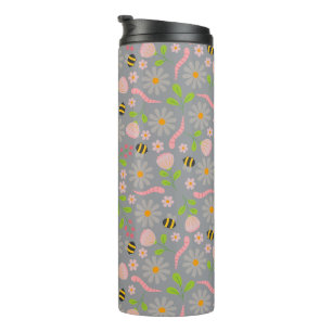 Naturinspirierte Blüten und Kreaturen Thermosbecher