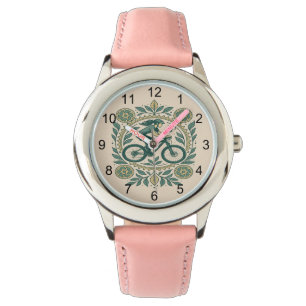 Naturinspirierte Kunst über weibliche Radfahrer –  Armbanduhr