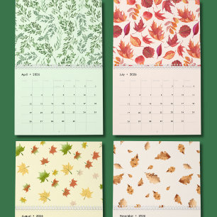 Naturinspirierter botanischer Kunstwandkalender Kalender
