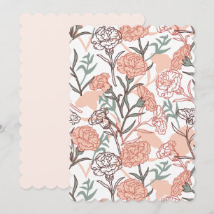 Naturinspiriertes Blumenmuster: Nelkenblüten Feiertagskarte