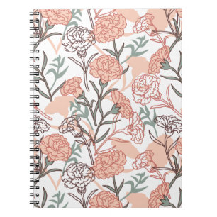 Naturinspiriertes Blumenmuster: Nelkenblüten Notizblock
