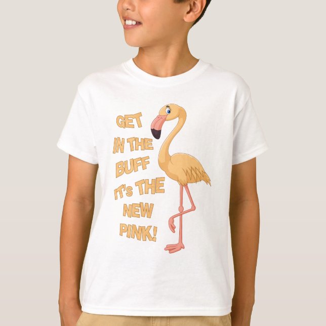 Naturist/Nudist, Buff Flamingo T-Shirt (Vorderseite)