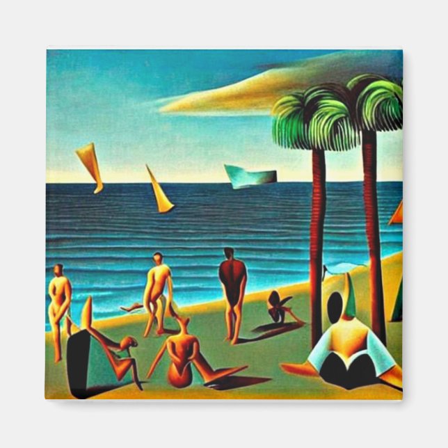 Naturisten am Strand Magnet (Vorne)