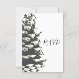 Naturkiefernkone auf der Hochzeit von Weißwald RSV RSVP Karte