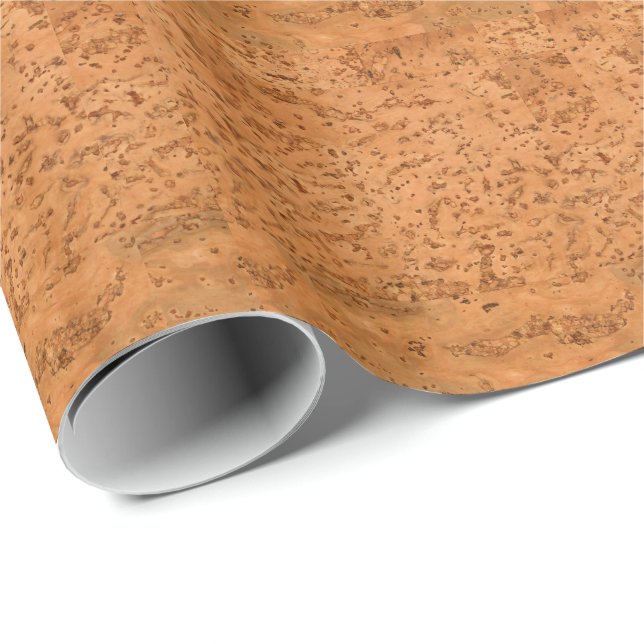 Naturkork-Blick-Holz-Korn Geschenkpapier (Rolleneckpunkt)