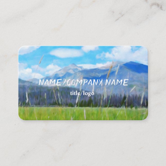 Naturkunstgebirgslandschaft mit Wolken Visitenkarte (Vorderseite)
