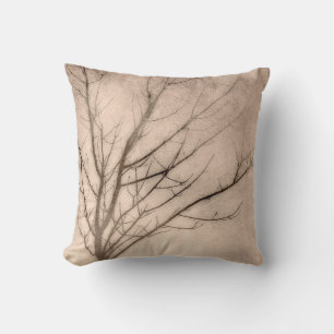 Naturkunstkissenwinterbaum auf Sepia Kissen