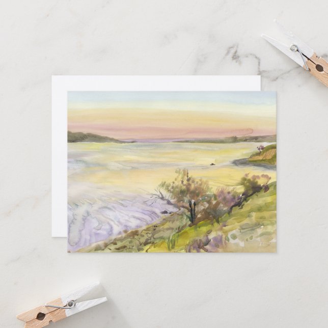 Naturlandschaft. Aquarellmalerei (Vorderseite/Rückseite Beispiel)