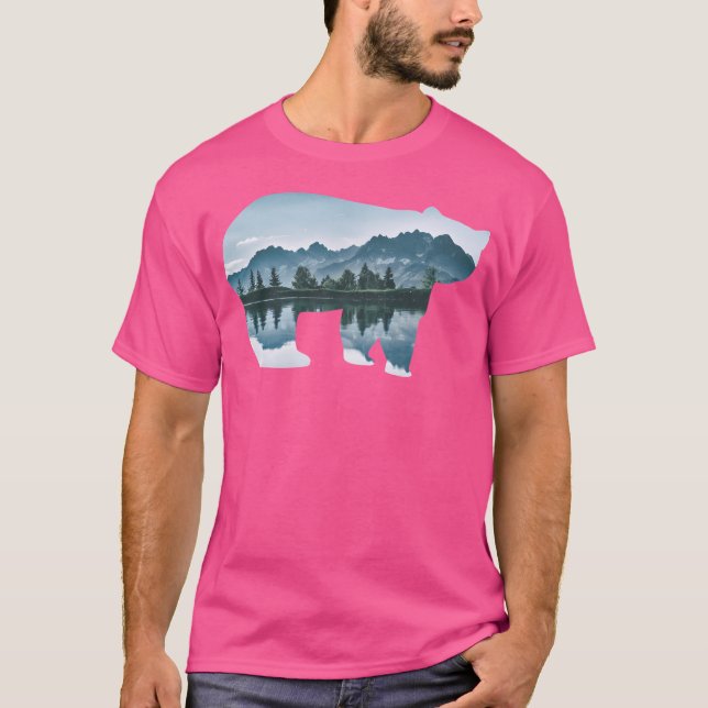 Naturlandschaft Bären Baseballschläfer T-Shirt (Vorderseite)