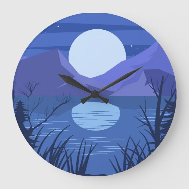 Naturlandschaft Große Wanduhr (Vorderseite)