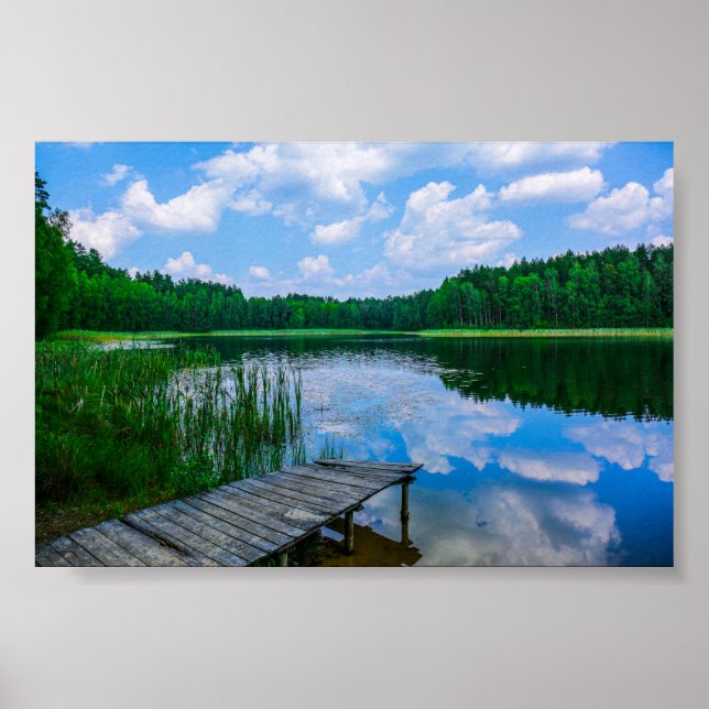 Naturlandschaft Landschaft Pier Weißweißer See Pos Poster (Vorne)