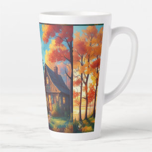 Naturlandschaft mit Hütte im Wald Milchtasse