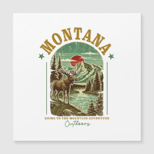 Naturlandschaft Montana - Wildnis, Berge, Fluss Magnetkarte