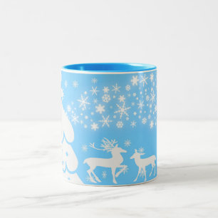 Naturlandschaften Jahreszeiten Winterschneeflocken Zweifarbige Tasse