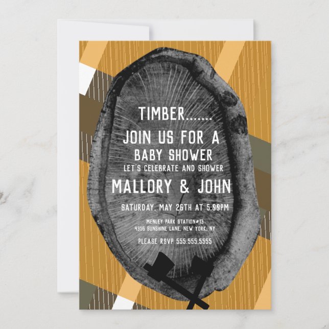 Naturlehrpfad Wälder Abenteuer Lumbarjack Fall Einladung (Vorderseite)