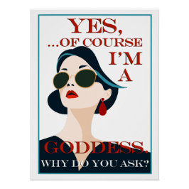 Natürlich bin ich eine Goddess Retro Vintager Gay  Poster