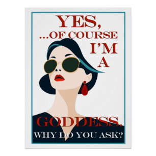 Natürlich bin ich eine Goddess Retro Vintager Gay  Poster