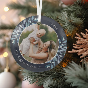 Natürlich Freude Botanisches Personalisiertes Fo Ornament Aus Glas
