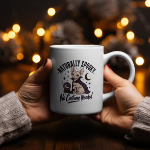 Natürlich gruseliges Sphynx-Katze-Shirt   Hallowee Zweifarbige Tasse