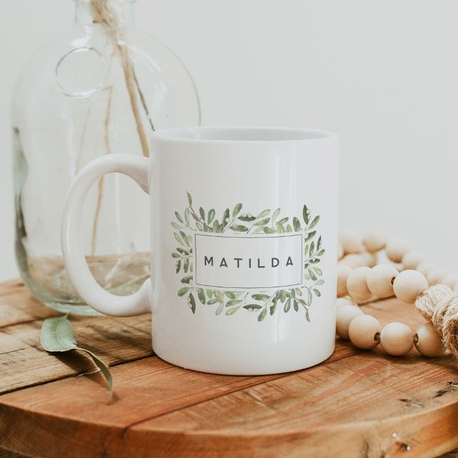 Natürlich Joyful Personalisiert Watercolor Botanic Kaffeetasse (Von Creator hochgeladen)