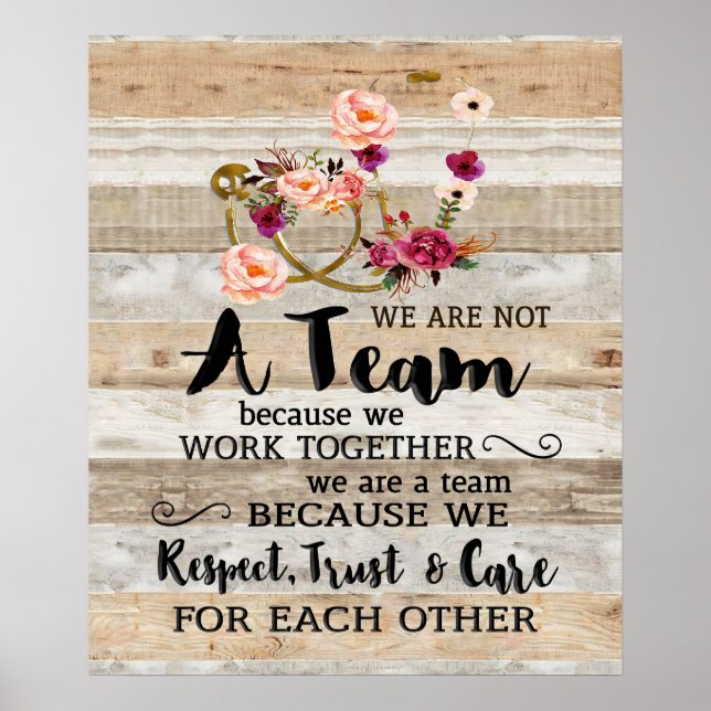 Natürlich sind wir ein Team Inspiration und Motivi Poster (Vorne)