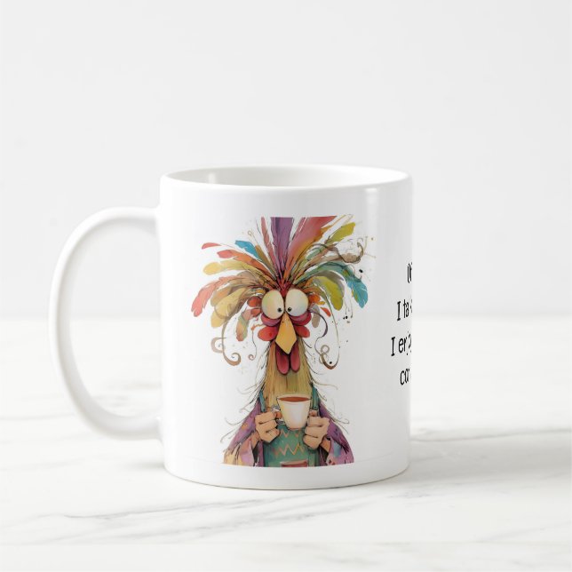Natürlich spreche ich mit mir selbst, Hahn Cute Kaffeetasse (Links)