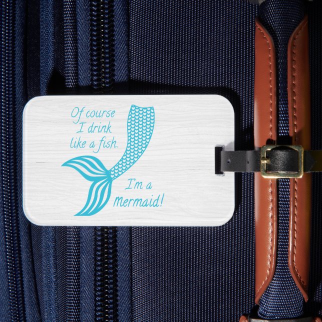 Natürlich trinke ich wie ein Fisch, ich bin eine M Gepäckanhänger (Vorderseite Insitu 4)