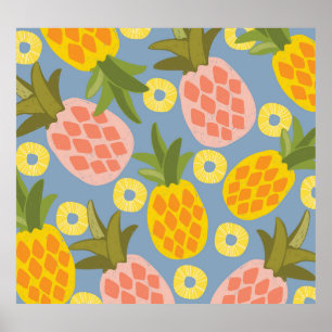 Natürliche Ananas Abstrakt: Vintage Schönheit. Poster
