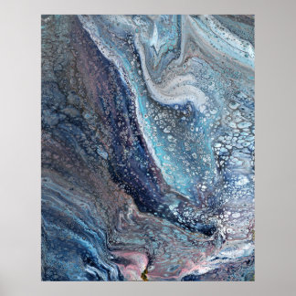 Natürliche Attraktion 1 Blauer Abstrakter Kunstdru Poster