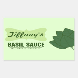 Natürliche Bio Basilika Sauce Rechteckiger Aufkleber