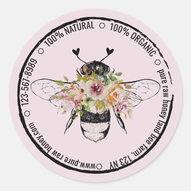 Natürliche Bio Herzblüte Runder Aufkleber (Vorderseite)
