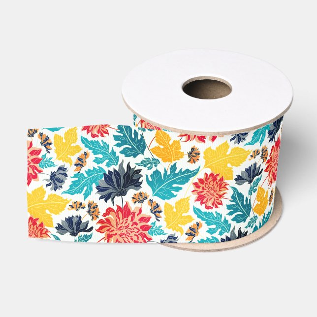 Natürliche Blaue Gelbe Wasserfarbe Sonnenblumen Ho Ripsband (Spule)