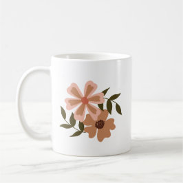 Natürliche Blumenpfirsiche Braun Motif Grüne Weinb Kaffeetasse