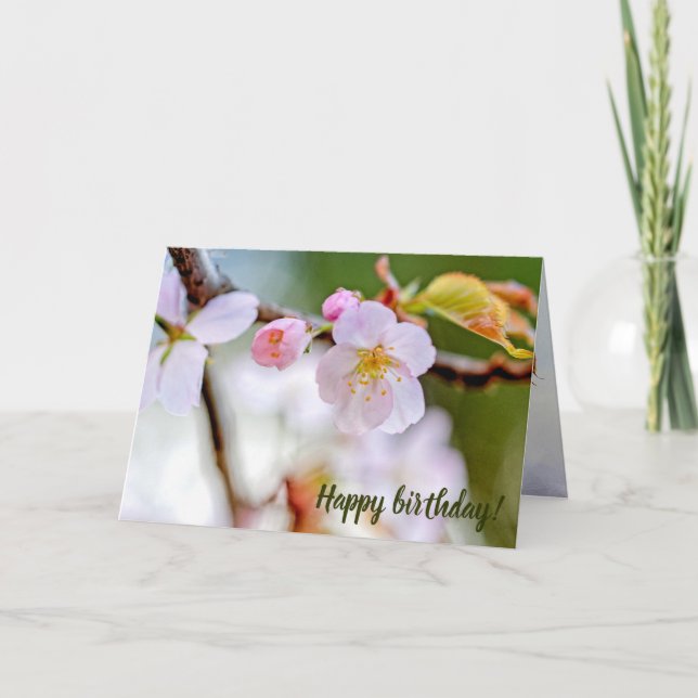 Natürliche Blumenzusammensetzung von Sakura-Blume Karte (Vorderseite)