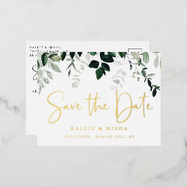 Natürliche Botanik Save the Date Folie Einladungspostkarte