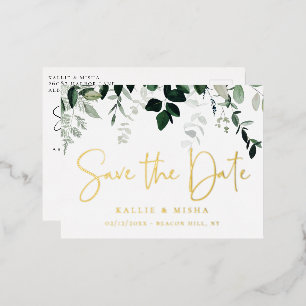 Natürliche Botanik Save the Date Folie Einladungspostkarte